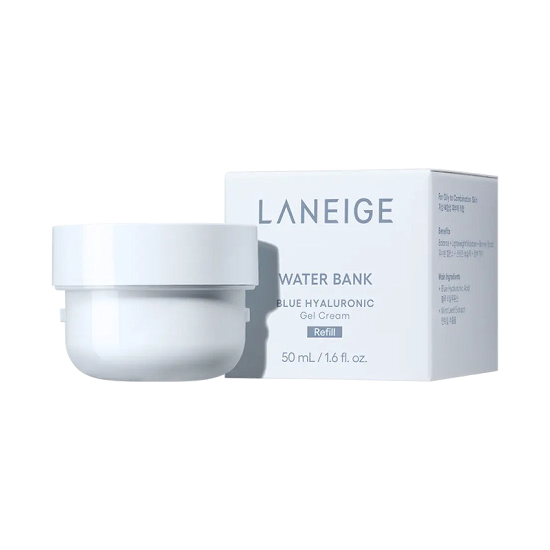 LANEIGE LANEIGE Water Bank Blue Hyaluronic Gel Cream Refill 50ml - hydrating - front bottle shot