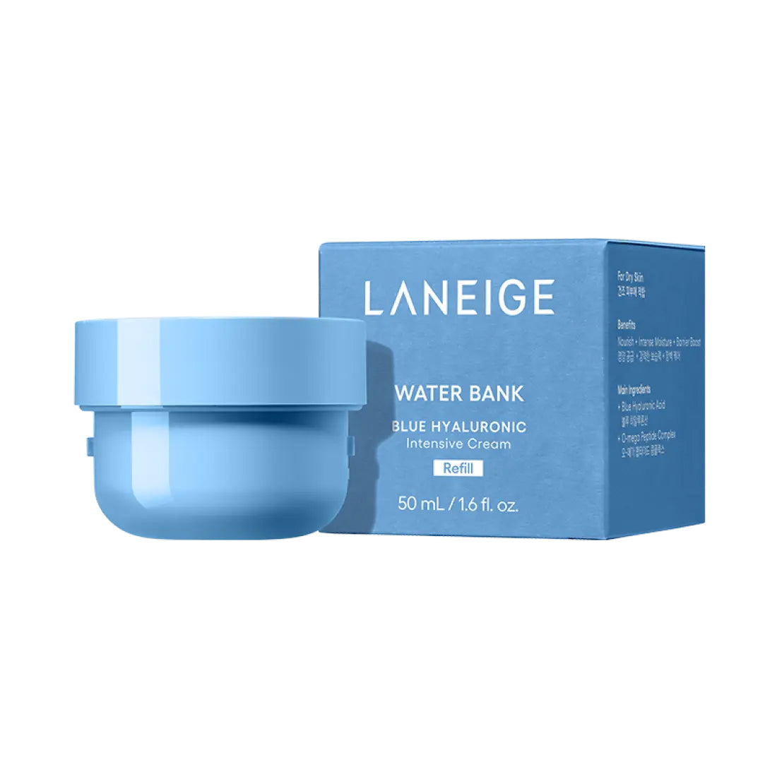 LANEIGE LANEIGE Water Bank Blue Hyaluronic Intensive Cream Refill 50ml - hydrating - front bottle shot