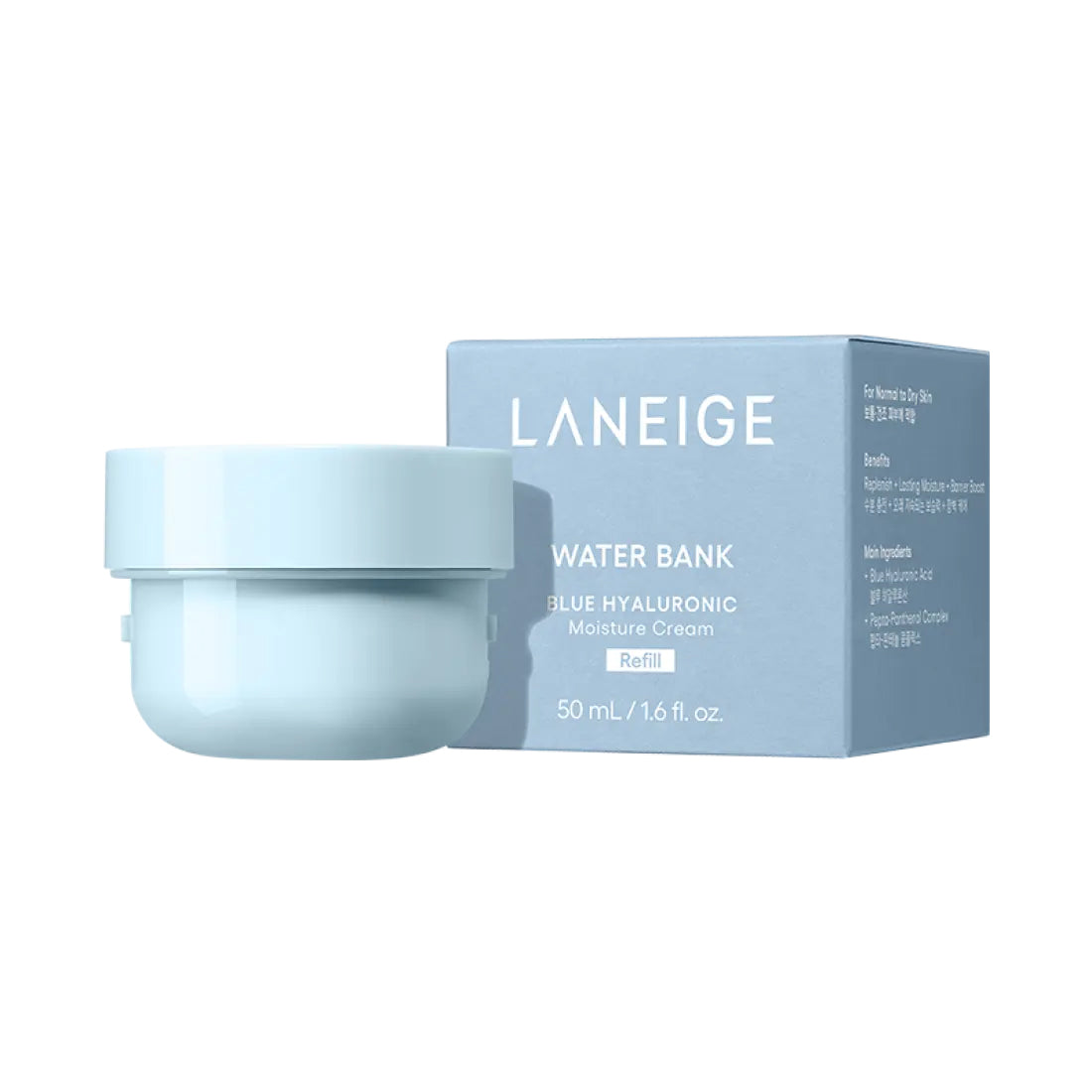 LANEIGE LANEIGE Water Bank Blue Hyaluronic Moisture Cream Refill 50ml - hydrating - front bottle shot