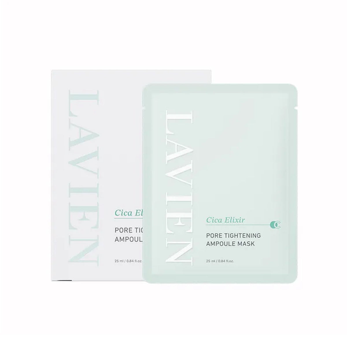 LAVIEN LAVIEN Cica Elixir Pore Tightening Ampoule Mask 1 Box (5 Sheets) - hydrating - front bottle shot