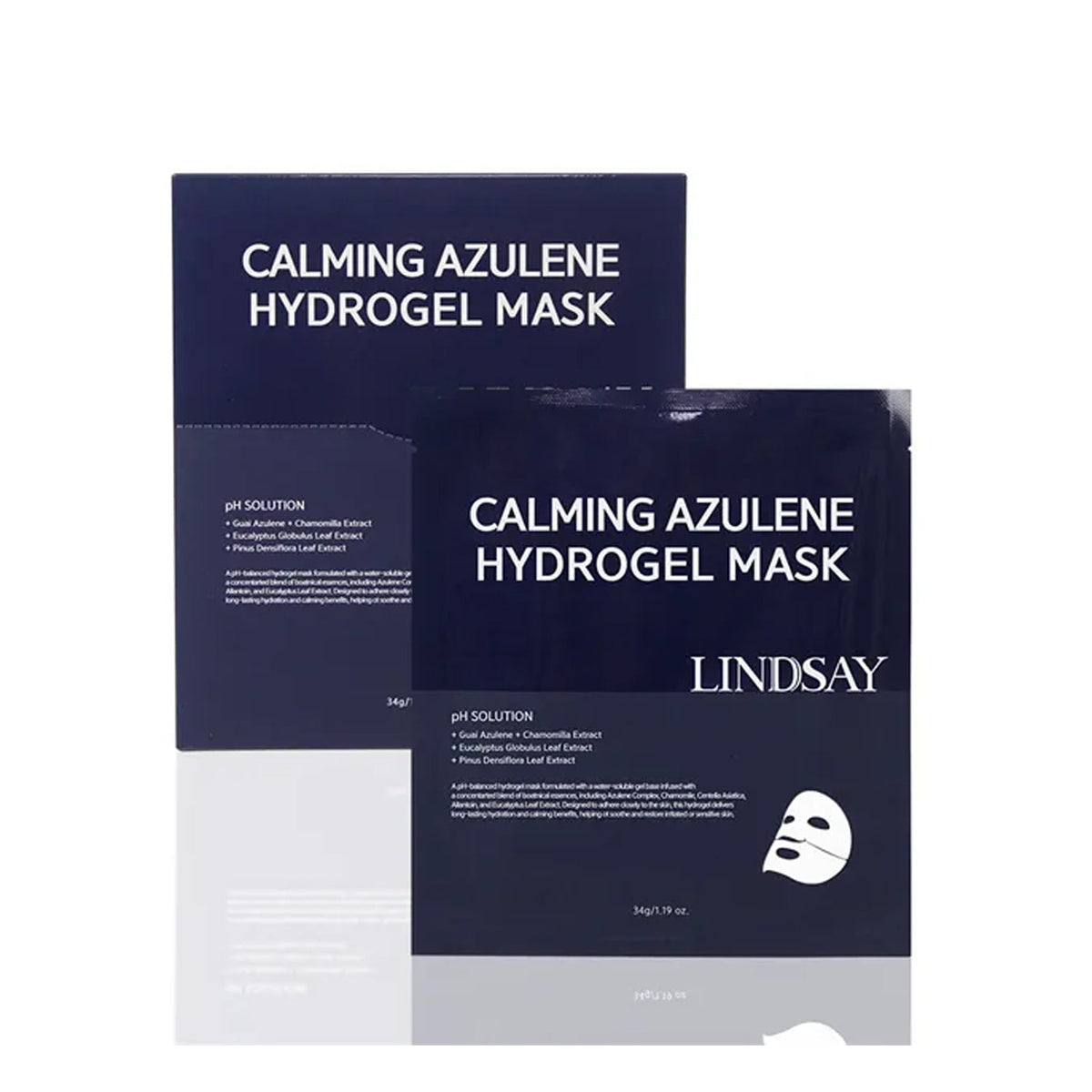 LINDSAY LINDSAY Calming Azulene Hydrogel Mask 4 Sheets - hydrating - front bottle shot