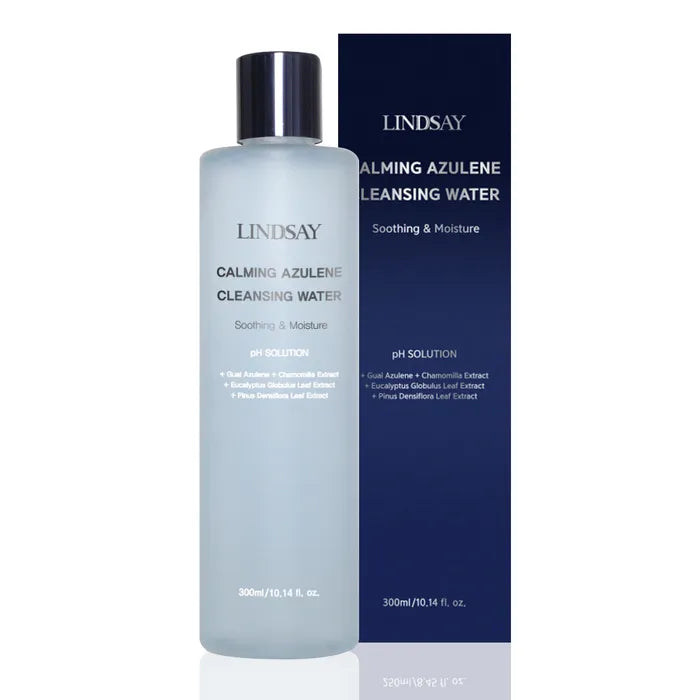 LINDSAY LINDSAY PH Solution Calming Azulene Cleansing Water 300ml - hydrating - front bottle shot