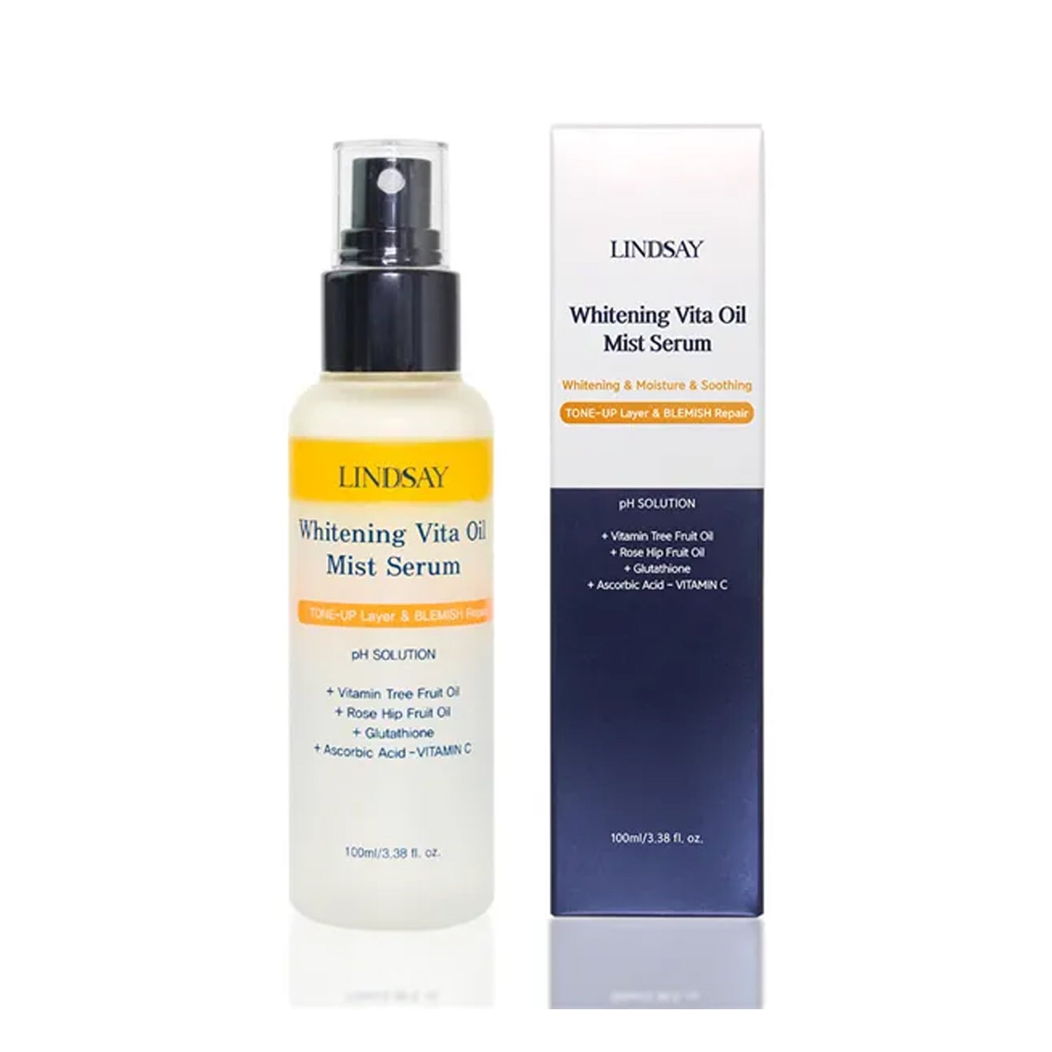 LINDSAY LINDSAY Whitening Vita Oil Mist Serum 100ml - hydrating - front bottle shot