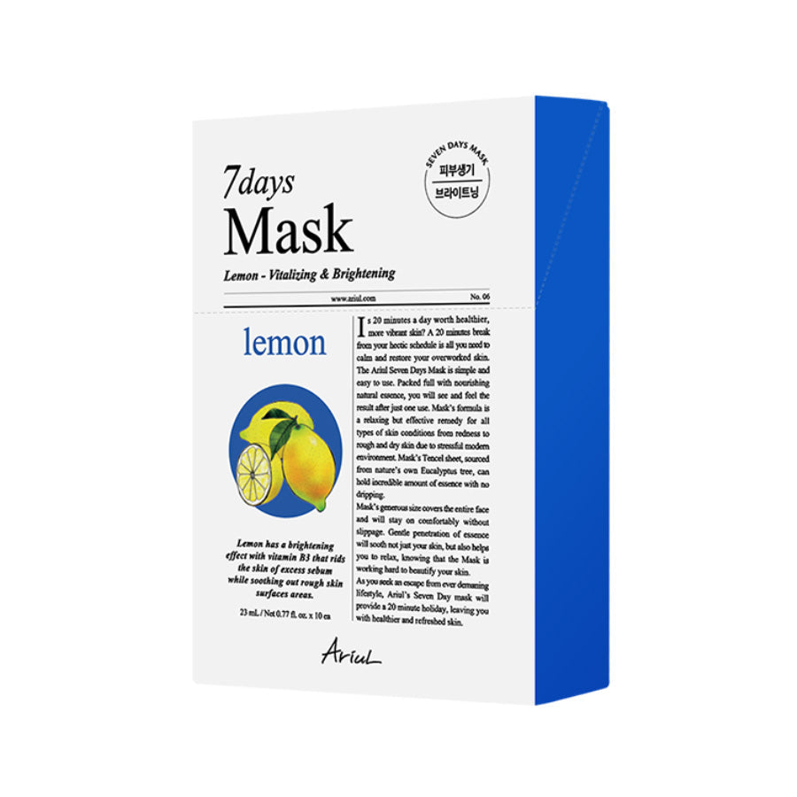Ariul Ariul 7Days Mask Lemon C 10 Sheet - brightening - front bottle shot