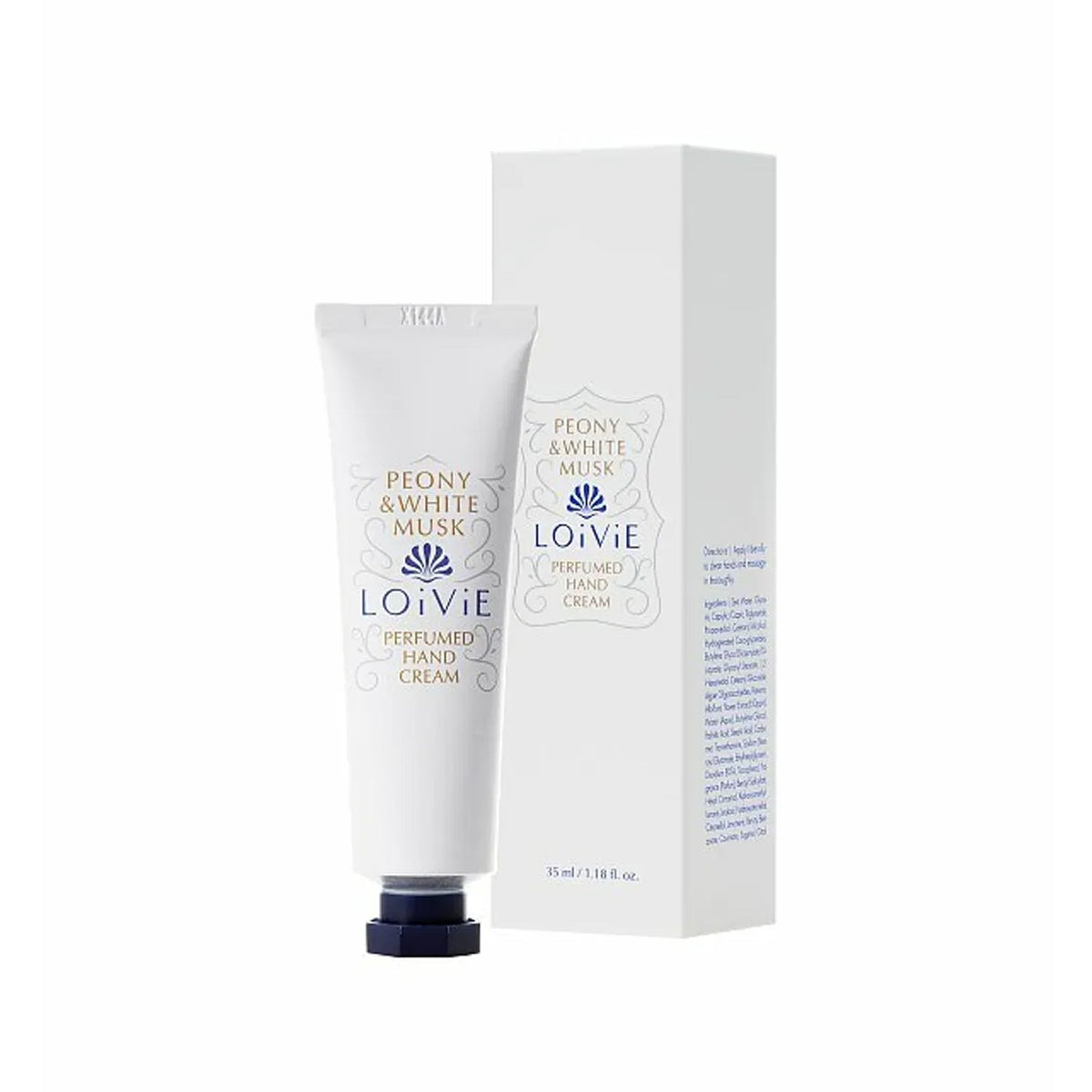 LOiViE LOiViE Peony & White Musk Perfumed Hand Cream 35ml - hydrating - front bottle shot