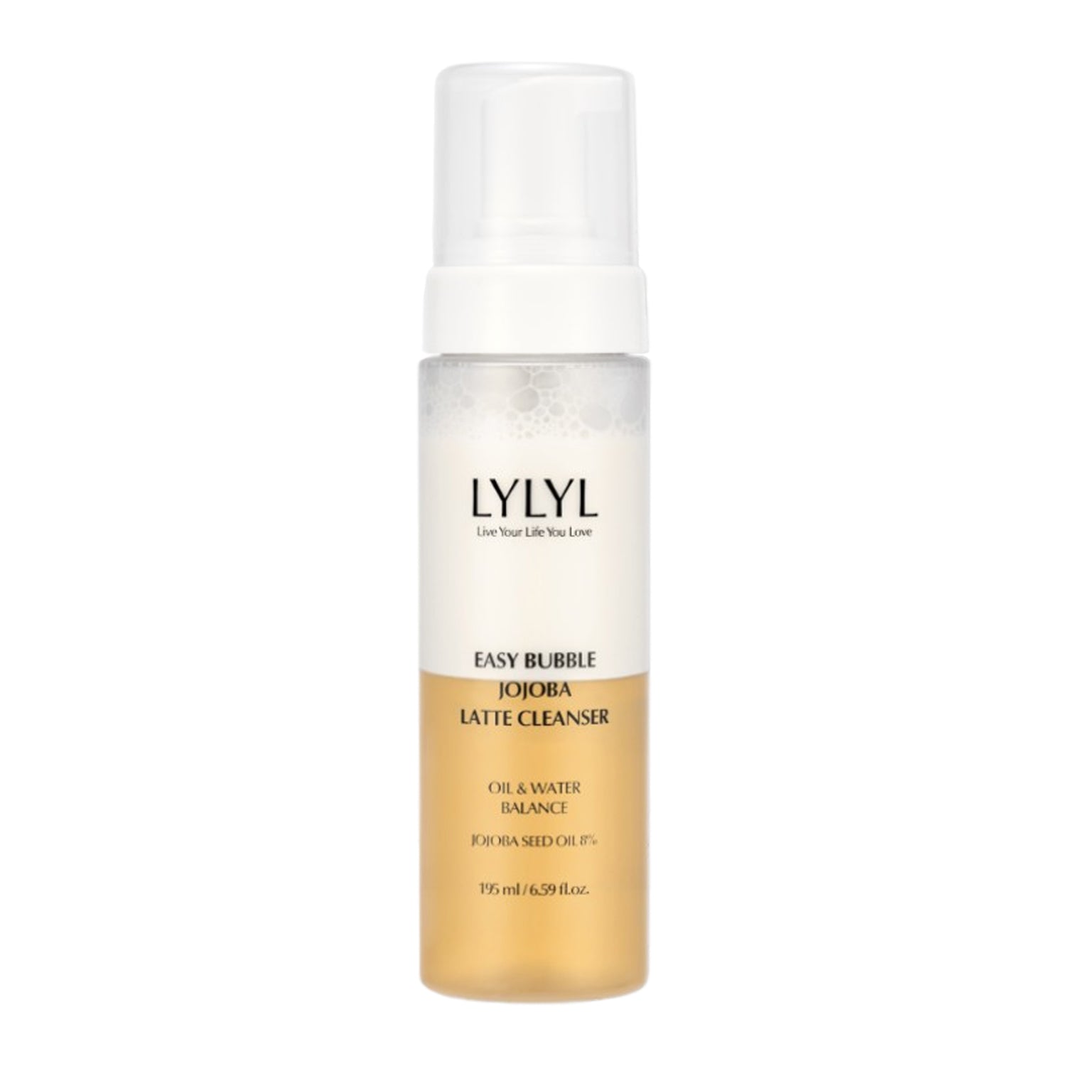 LYLYL LYLYL Easy Bubble Jojoba Latte Cleanser 195ml - pore care - front bottle shot