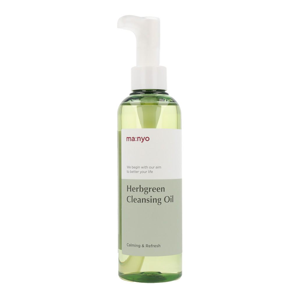 ma:nyo ma:nyo Herb Green Cleansing Oil 200ml - soothing - front bottle shot