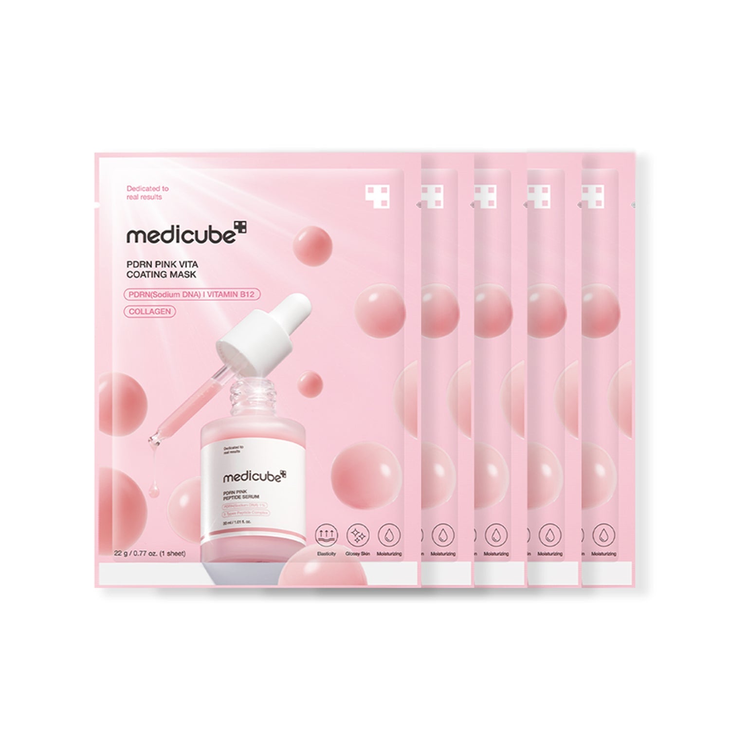 MEDICUBE MEDICUBE PDRN Pink Vita Coating Mask 5 Sheets - hydrating - front bottle shot