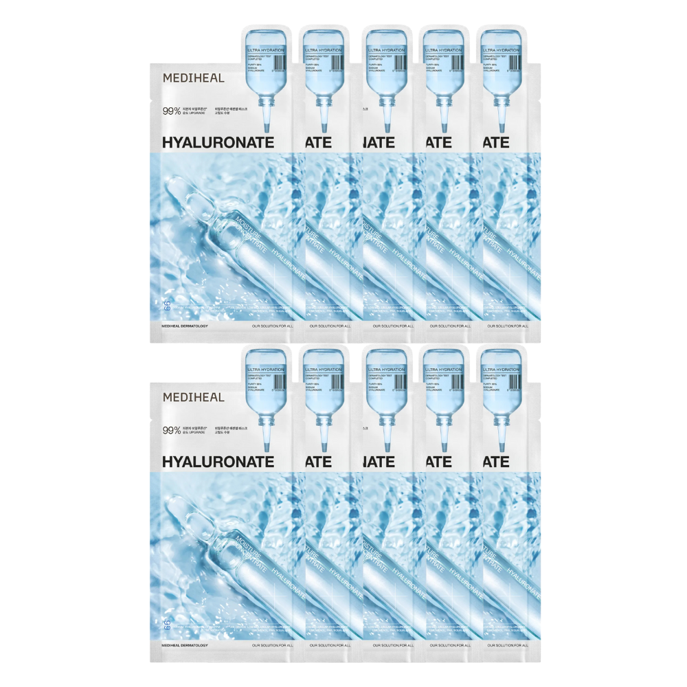 MEDIHEAL MEDIHEAL Hyaluronate Essential Mask Sheet Ultra Hydration 10ea - hydrating - front bottle shot