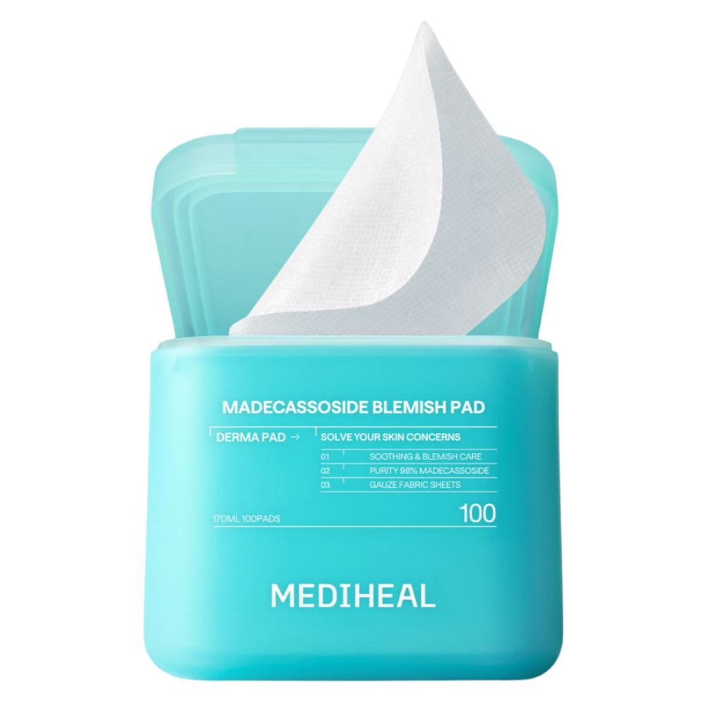 MEDIHEAL MEDIHEAL Madecassoside Blemish Pad 100 Pads - soothing - front bottle shot