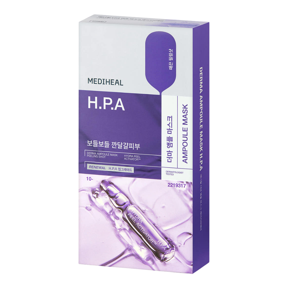 MEDIHEAL MEDIHEAL THE H.P.A Glowing Ampoule Mask 25ml x 10ea - hydrating - front bottle shot
