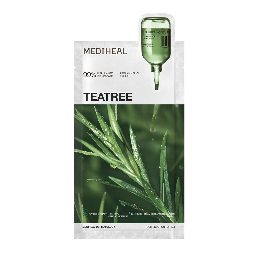 MEDIHEAL MEDIHEAL Teatree Essential Mask 24ml 10ea - soothing - front bottle shot