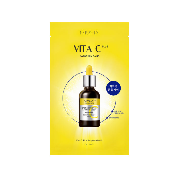 MISSHA MISSHA Vita C Plus Ampoule Mask–Set of 6 Sheets 27g - brightening - front bottle shot