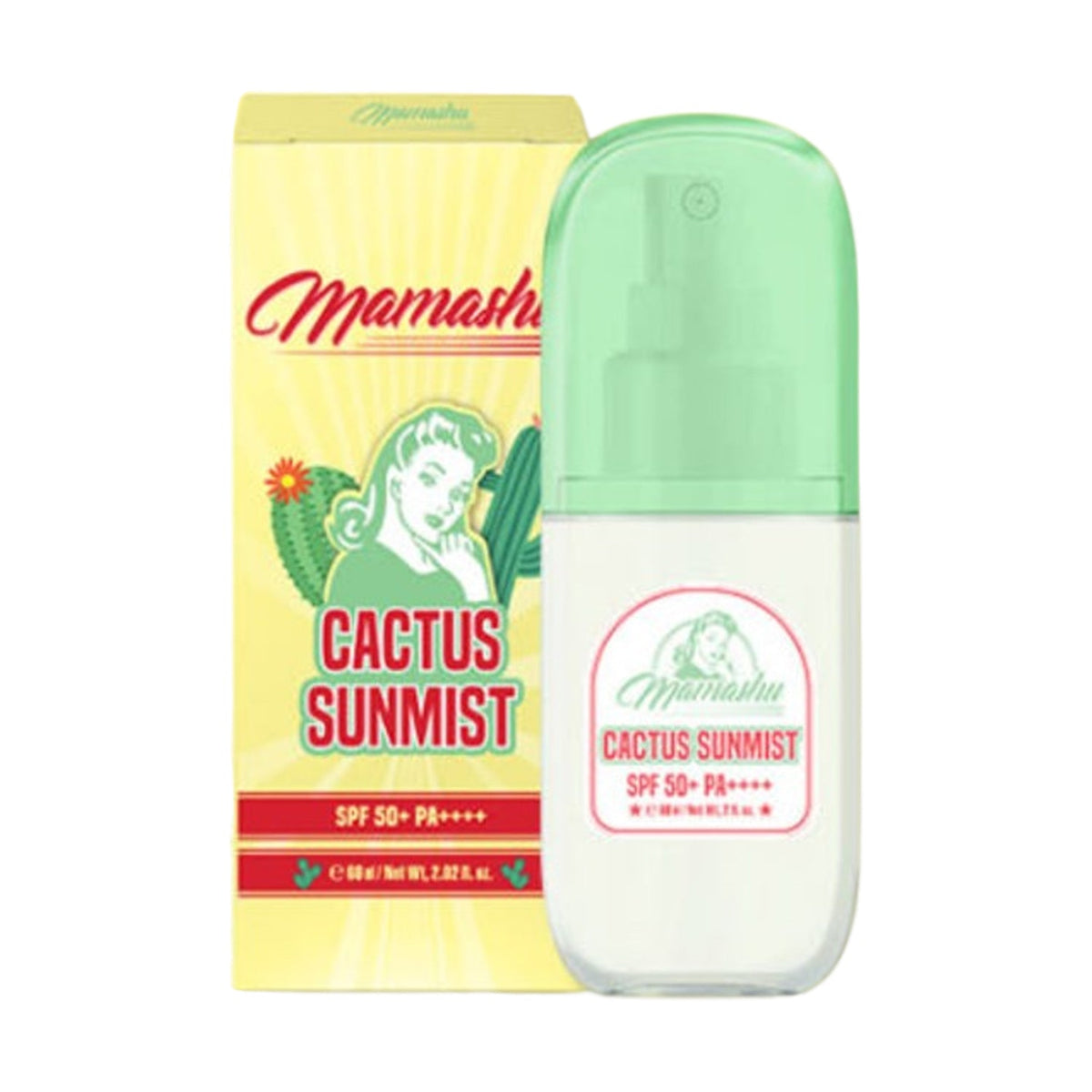 Mamashu Mamashu Cactus Sun Mist SPF50+ PA++++ 60ml - hydrating - front bottle shot