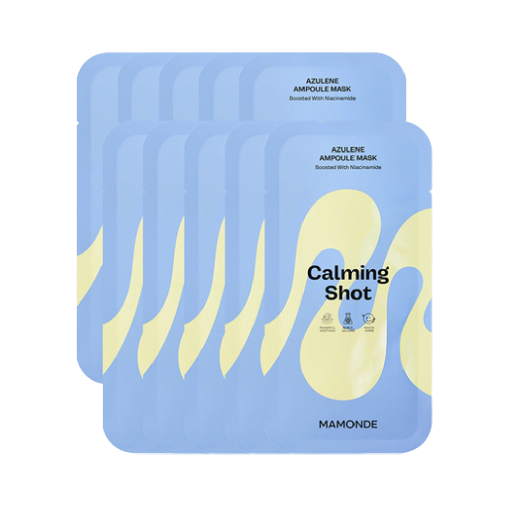 Mamonde Mamonde Calming Shot Azulene Ampoule Mask Pack (10 Sheets) - hydrating - front bottle shot