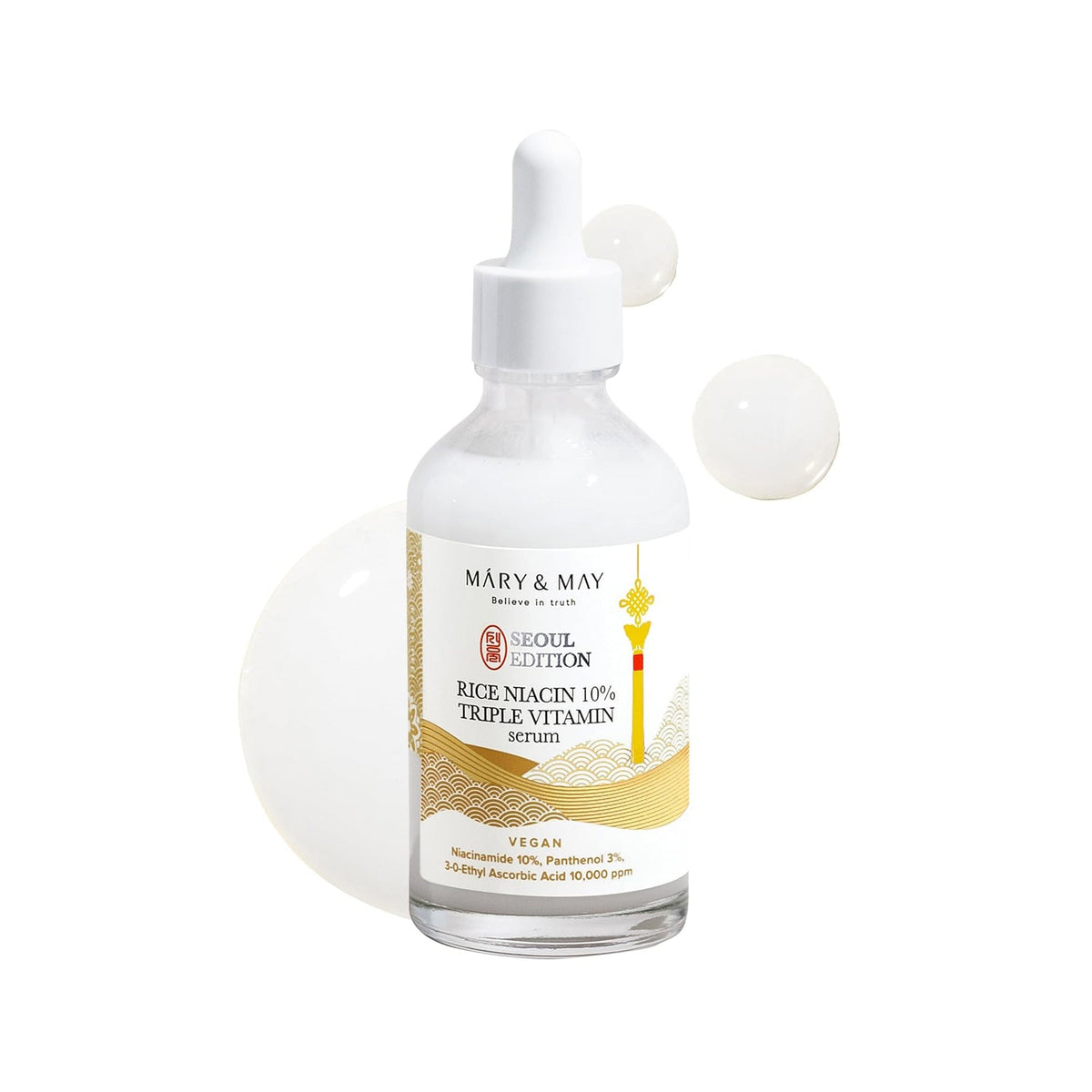 Mary&May Mary&May Rice Niacin 10% Triple Vitamin Serum 80ml - hydrating - front bottle shot