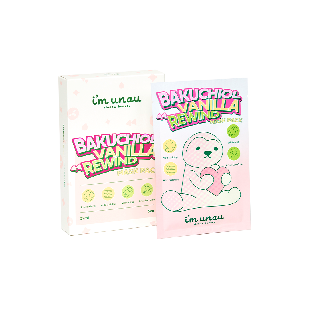 i'm unau i'm unau Bakuchiol Vanilla Rewind Mask Pack 27ml x 5ea - hydrating - front bottle shot
