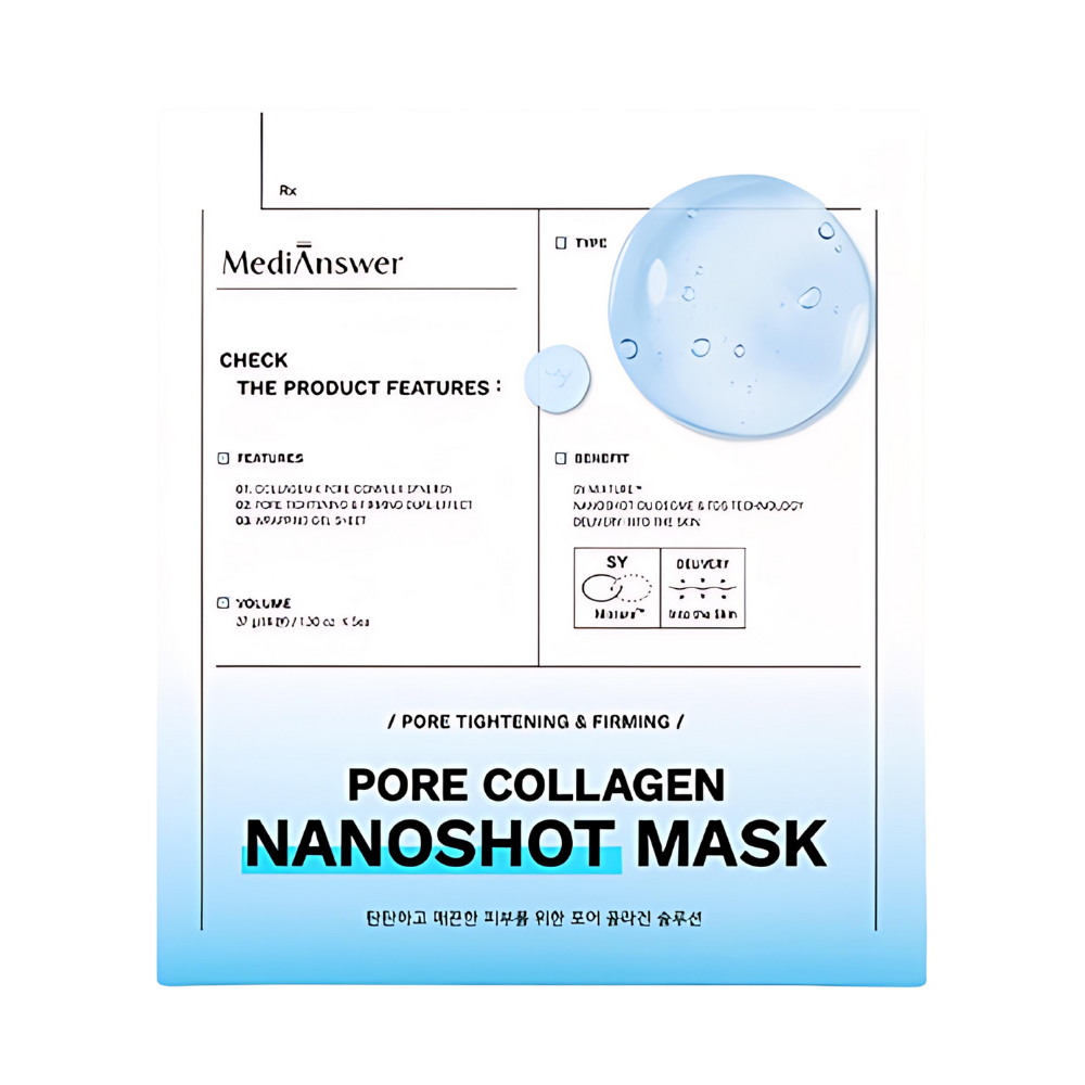 MediAnswer MediAnswer Pore Collagen Nano Shot Mask 37g * 5ea - anti-aging - front bottle shot