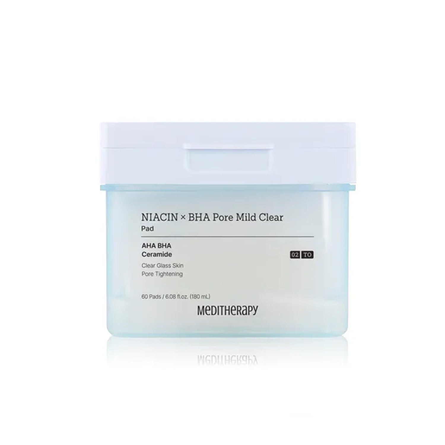 Meditherapy Meditherapy NIACIN x BHA Pore Mild Clear Pad 60ea - hydrating - front bottle shot