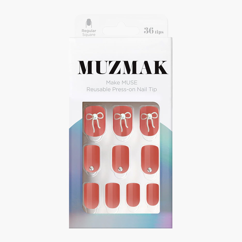 MUZMAK MUZMAK Nail Tips 36pcs #Mercury(Regular Square) - anti-aging - front bottle shot