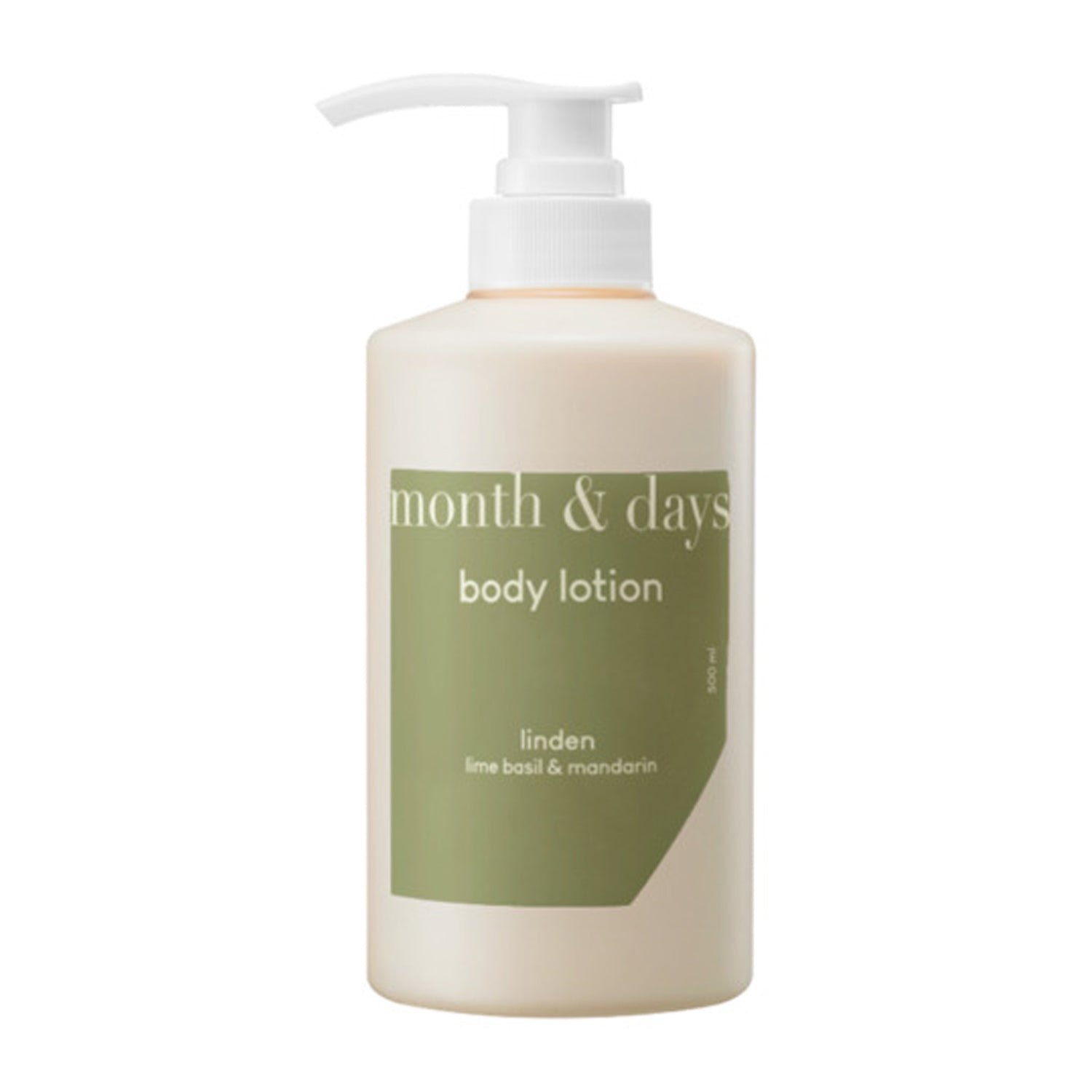 Month & Days Month & Days Perfume Body Lotion Linden Lime Basil & Mandarin 500ml - hydrating - front bottle shot