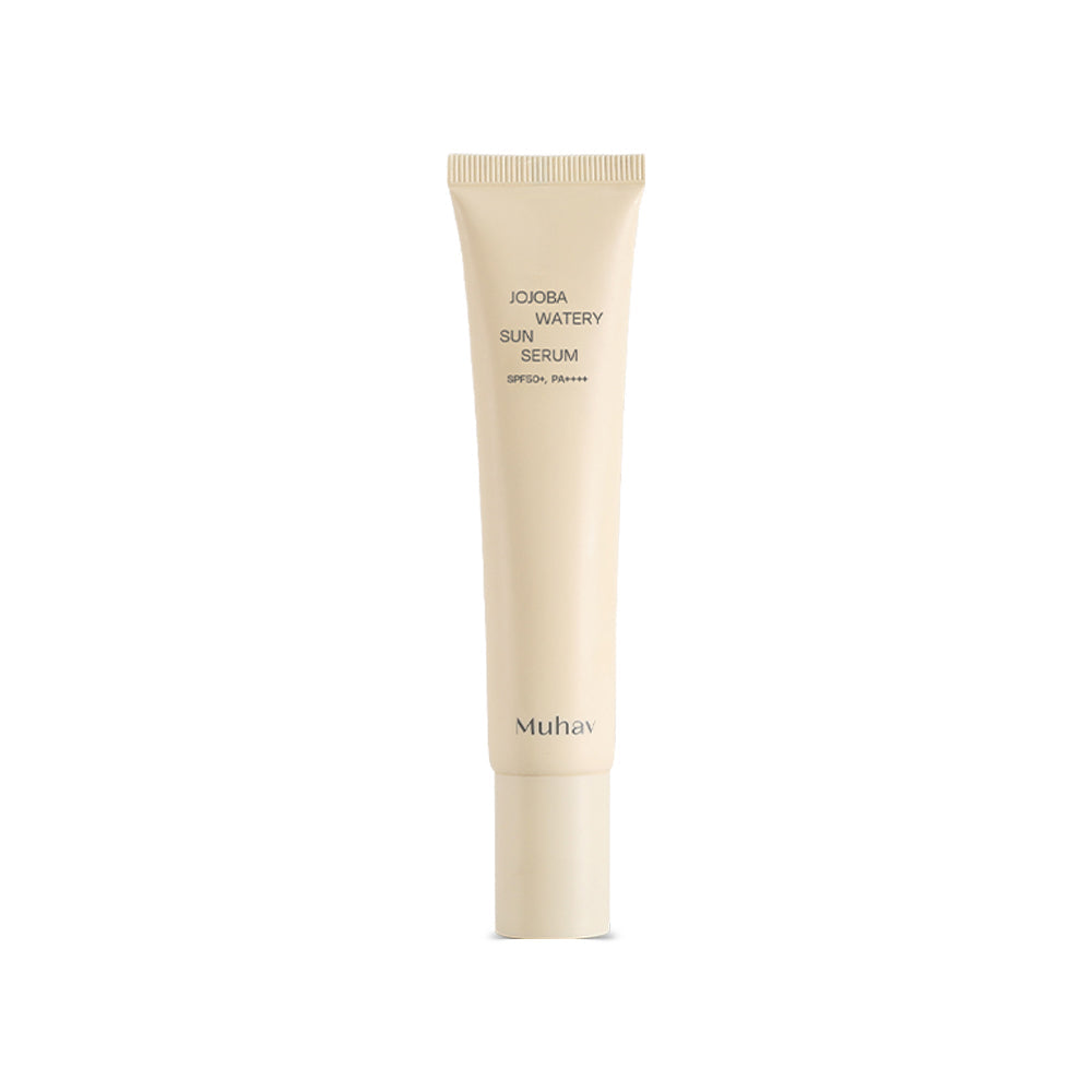 Muhav Muhav Jojoba Watery Sun Serum 40ml - hydrating - front bottle shot