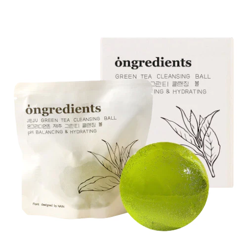 Ongredients Ongredients Jeju Green Tea Cleansing Ball 110g - hydrating - front bottle shot