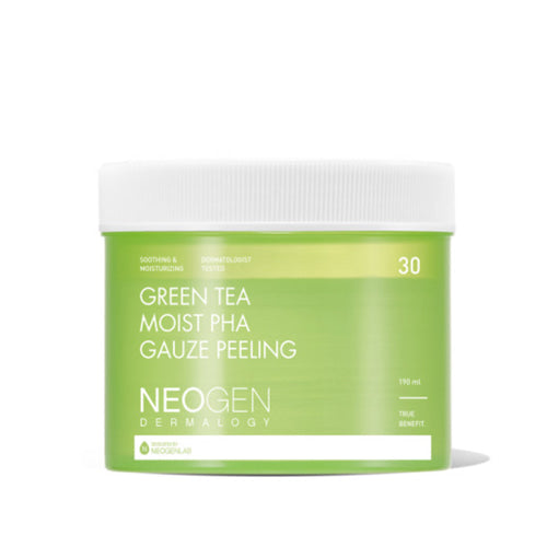 NEOGEN NEOGEN Dermalogy Green Tea Moist Pha Gauze Peeling 190ml (30 Pads) - soothing - front bottle shot