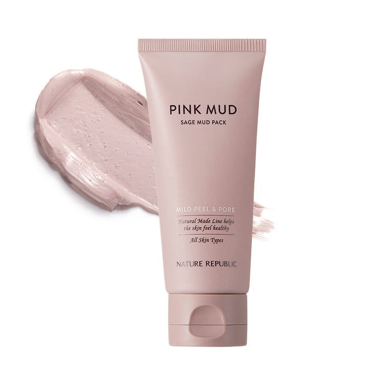 NATURE REPUBLIC NATURE REPUBLIC Natural Made Pink Sage Mild Peel Mud Pack 100ml - cleansing - front bottle shot