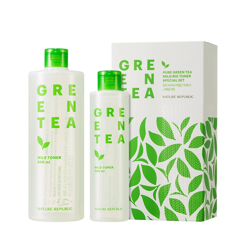 NATURE REPUBLIC NATURE REPUBLIC Pure Green Tea Mild Bio Toner Special Set - hydrating - front bottle shot