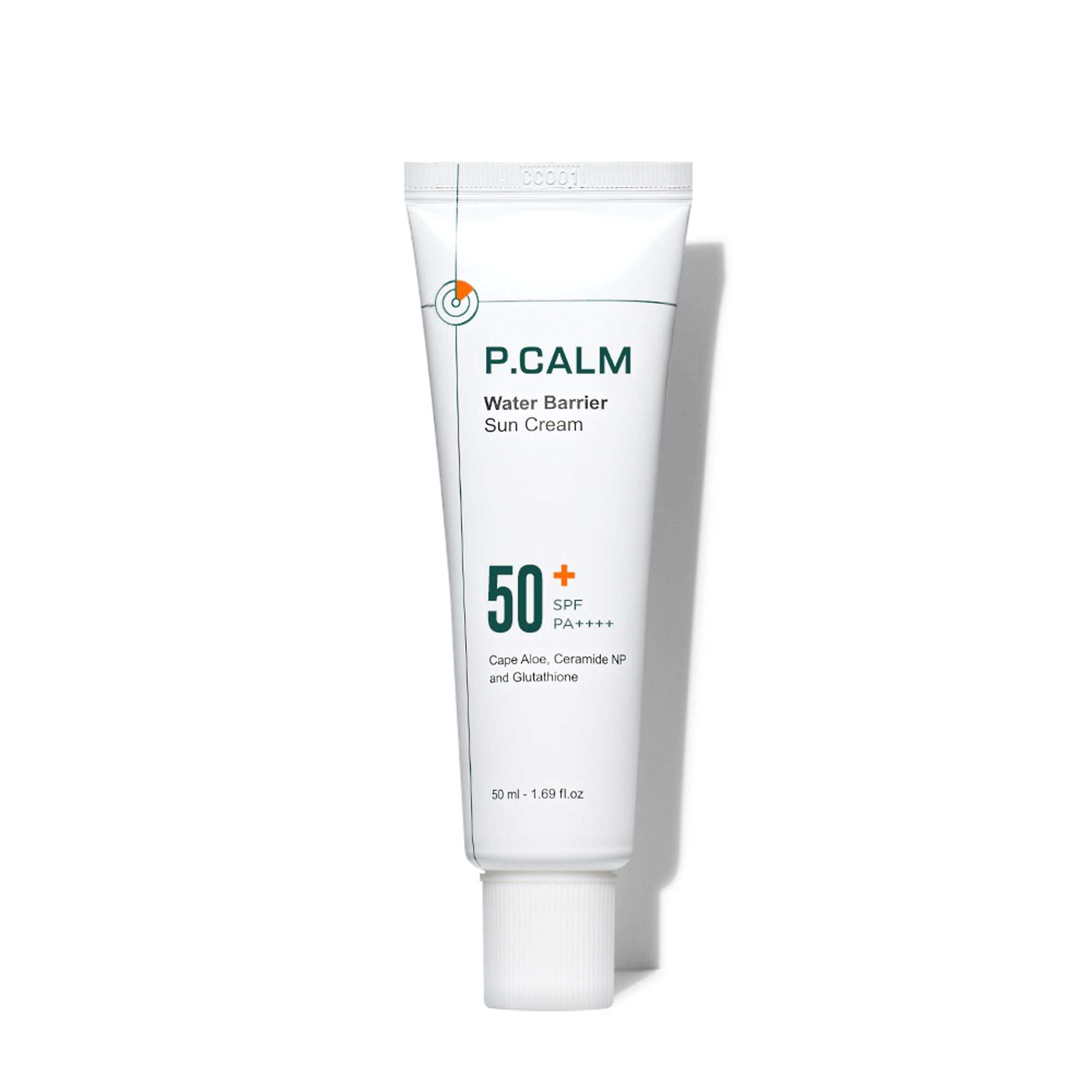 P.CALM P.CALM Water Barrier Sun Cream SPF 50+ PA++++ 50ml - hydrating - front bottle shot