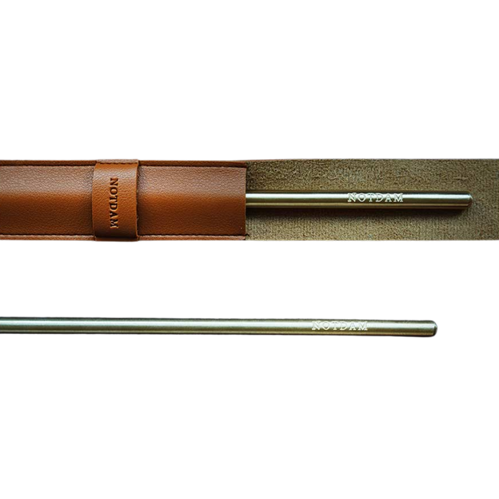 NOTDAM NOTDAM Bangjja Brassware Long Stick Gua Sha 70 Massager with Complimentary Leather Case - hydrating - front bottle