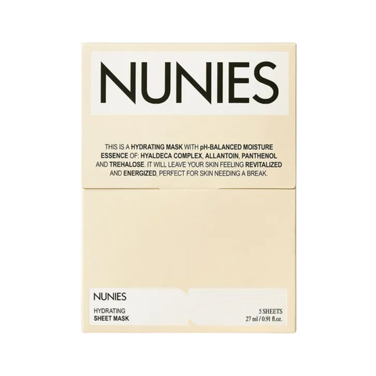 NUNIES NUNIES Hydrating Mask Hyaluron Seal 5 Sheets - hydrating - front bottle shot