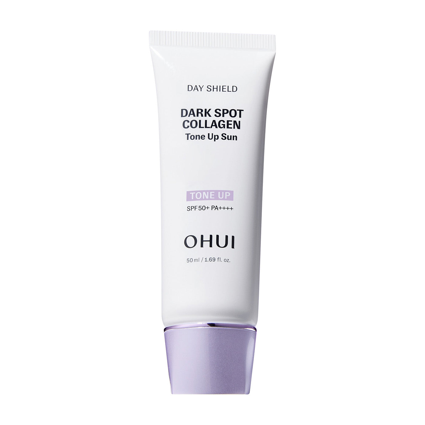 OHUI OHUI Day Shield Anti-Aging Dark Spot Collagen Tone-Up Sunscreen SPF50+ PA++++ 50ml - hydrating - front bottle shot