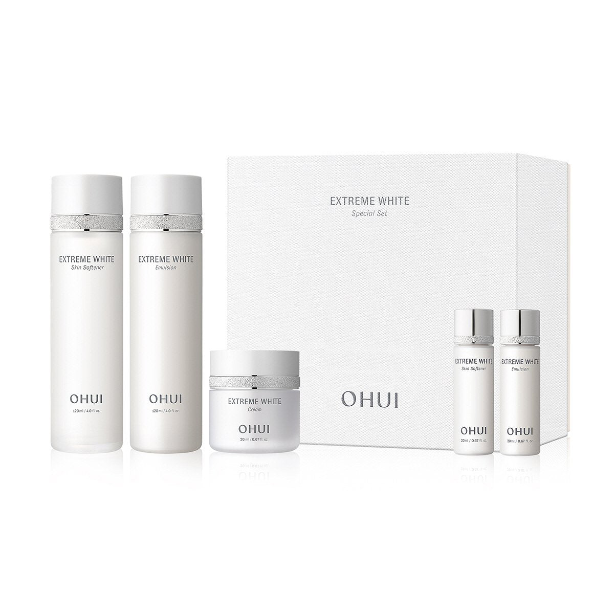 OHUI OHUI Extreme White Melatoning 3-Piece Special Set - brightening - front bottle shot