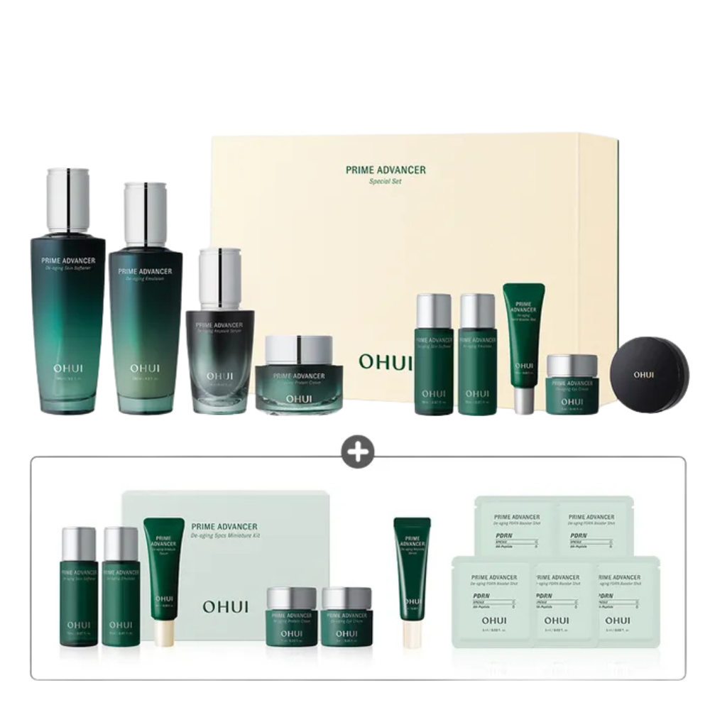 OHUI OHUI Prime Advancer De-Aging 4-Piece Special Set - hydrating - front bottle shot