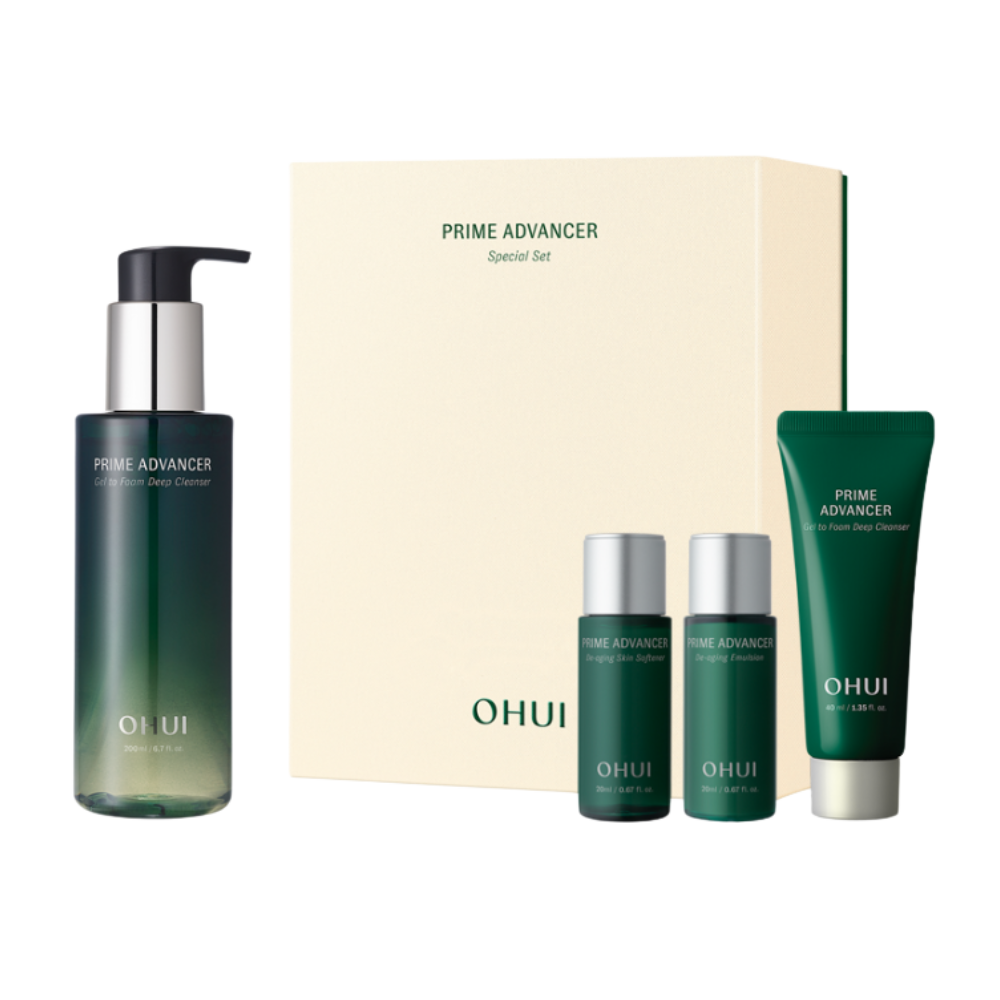 OHUI OHUI Prime Advancer Gel to Foam Deep Cleanser Special Set - hydrating - front bottle shot