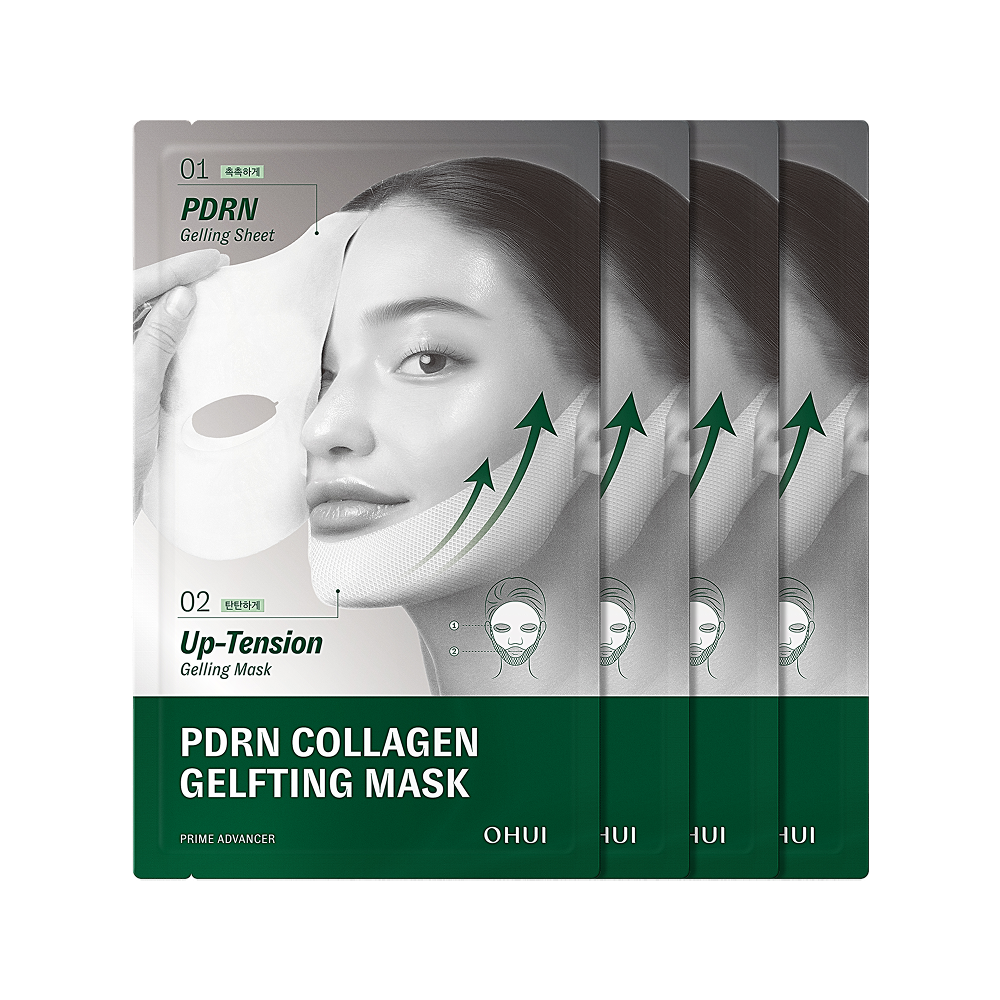 OHUI OHUI Prime Advancer PDRN Collagen Gelfting Mask 4 Sheets - hydrating - front bottle shot