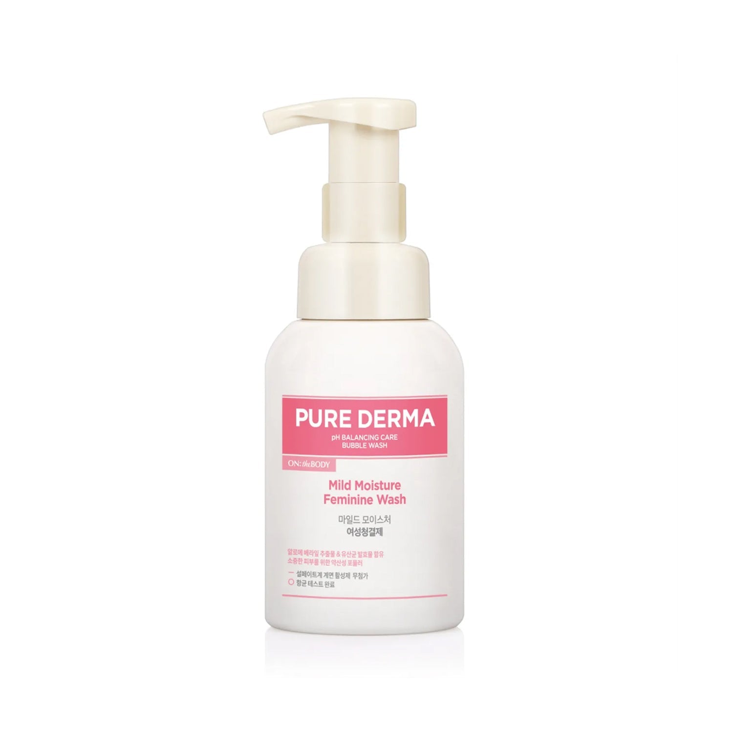 ON THE BODY ON THE BODY Pure Derma Mild Moisture Feminine Wash 300ml - hydrating - front bottle shot