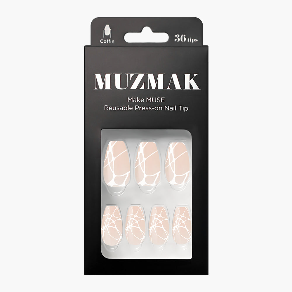 MUZMAK MUZMAK Nail Tips 36pcs #Objet(Coffin) - anti-aging - front bottle shot