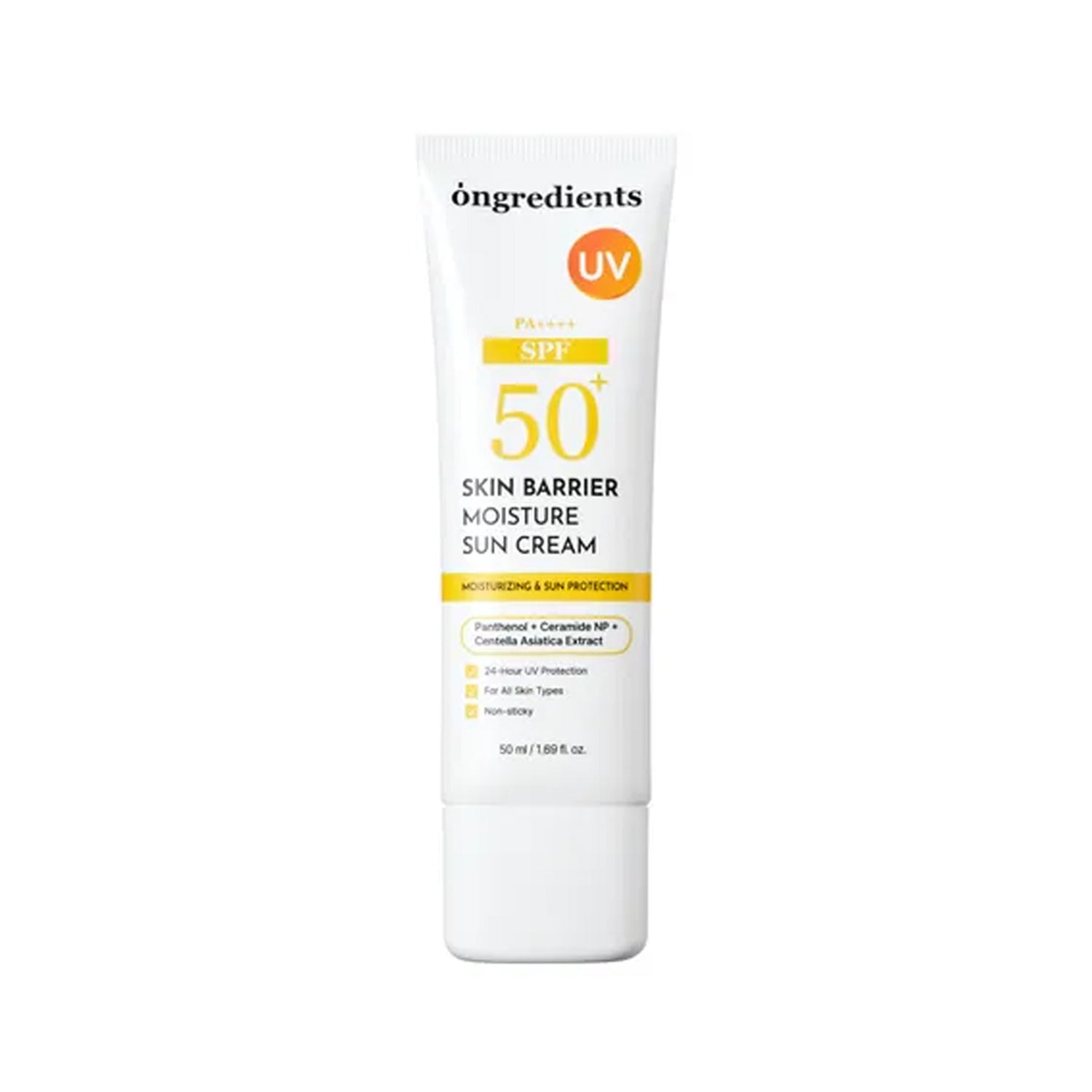 Ongredients Ongredients Skin Barrier Moisture Sun Cream 50ml - hydrating - front bottle shot