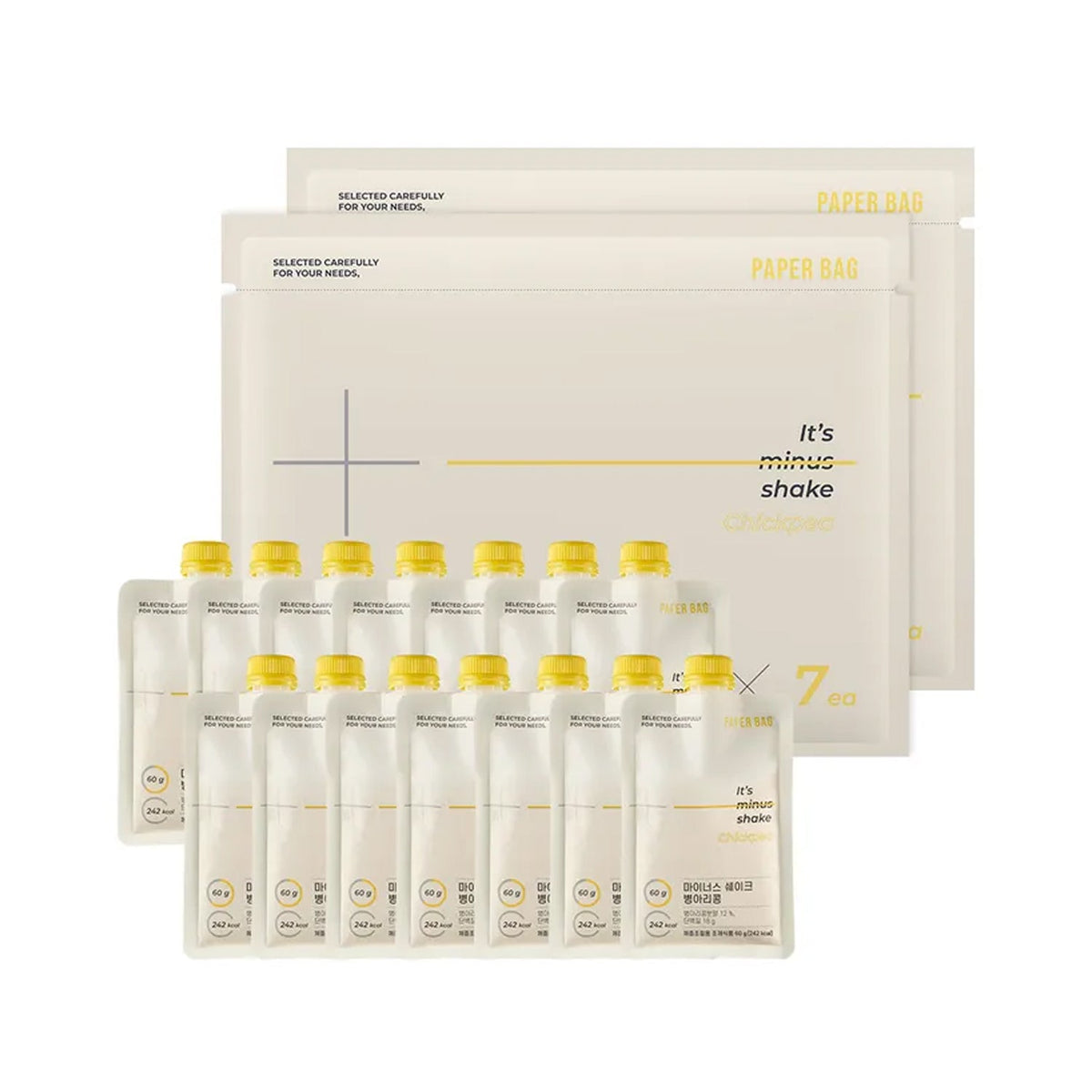 PAPER BAG PAPER BAG Minus Shake Chickpea (14 Pouches / 2-Week Plan) - daily care - front bottle shot