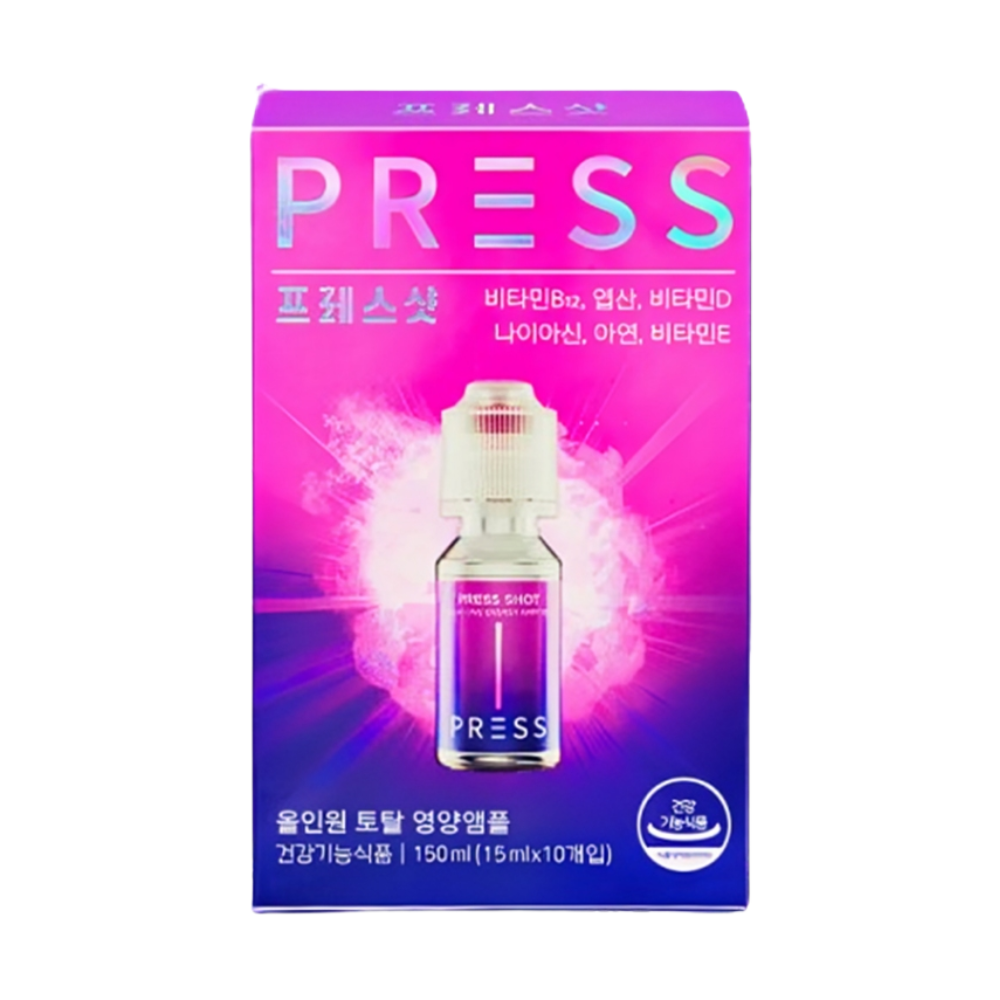 PRESS SHOT PRESS SHOT All In One Energy Ampoule Press Shot 15ml × 40 - hydrating - front bottle shot