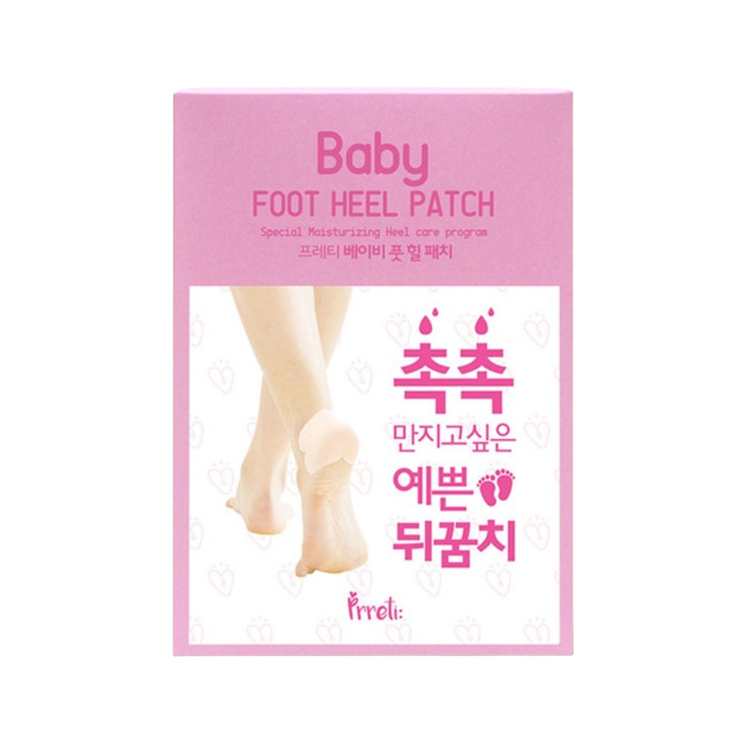 PRRETI PRRETI Baby Foot Heel Patch 10 Sheets × 3 Packs - hydrating - front bottle shot