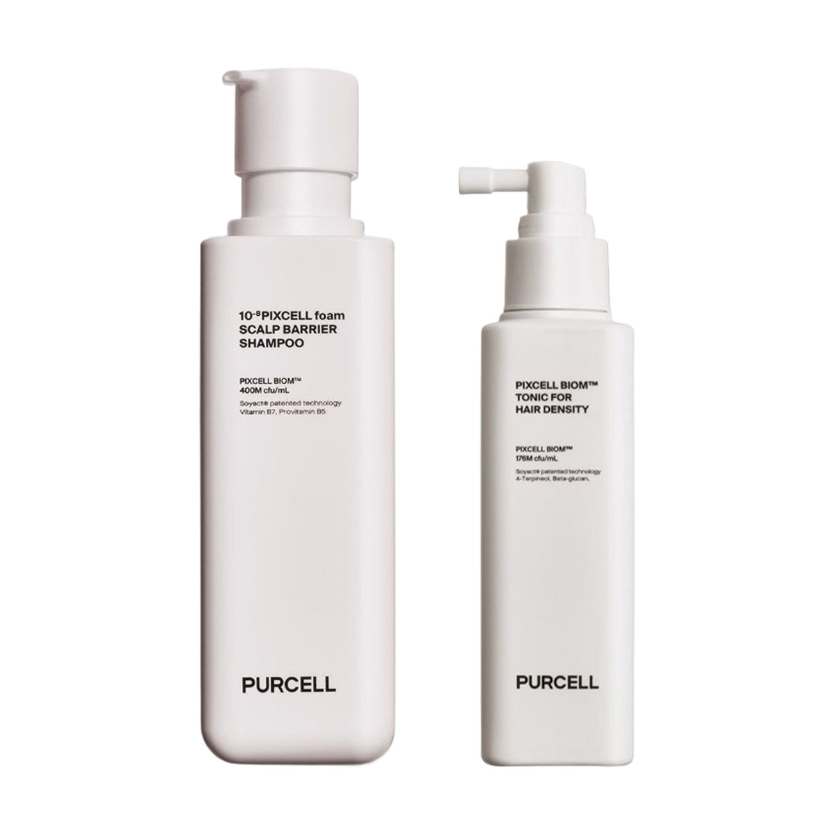 PURCELL PURCELL Pixcell Biom Hair Set (Shampoo + Scalp Tonic) - soothing - front bottle shot