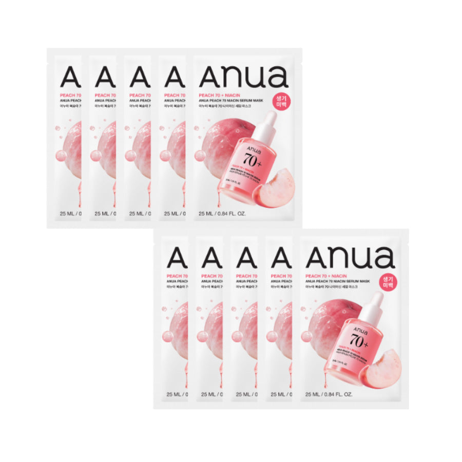 Anua Anua Peach Niacinamide Serum Mask 25g 10 Sheets - hydrating - front bottle shot