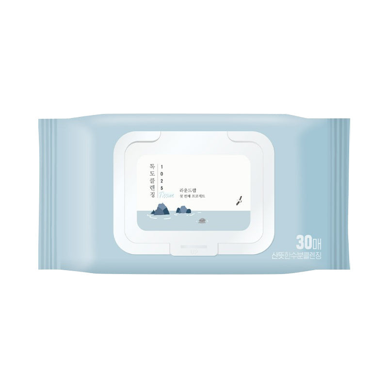 ROUND LAB ROUND LAB 1025 Dokdo Cleansing Tissues 178g 30ea - hydrating - front bottle shot