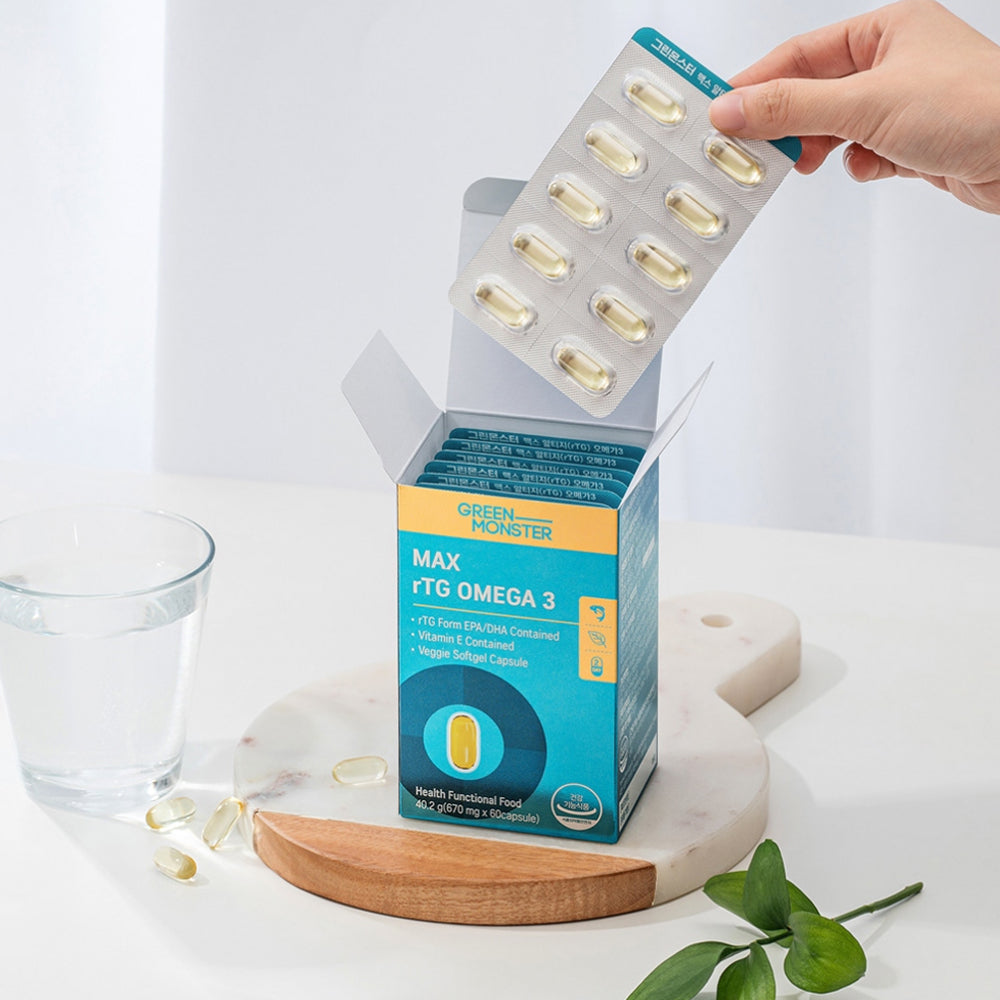 GREEN MONSTER GREEN MONSTER Max rTG Omega3 670mg, 60 Capsules (Renewal) - daily care - front bottle shot