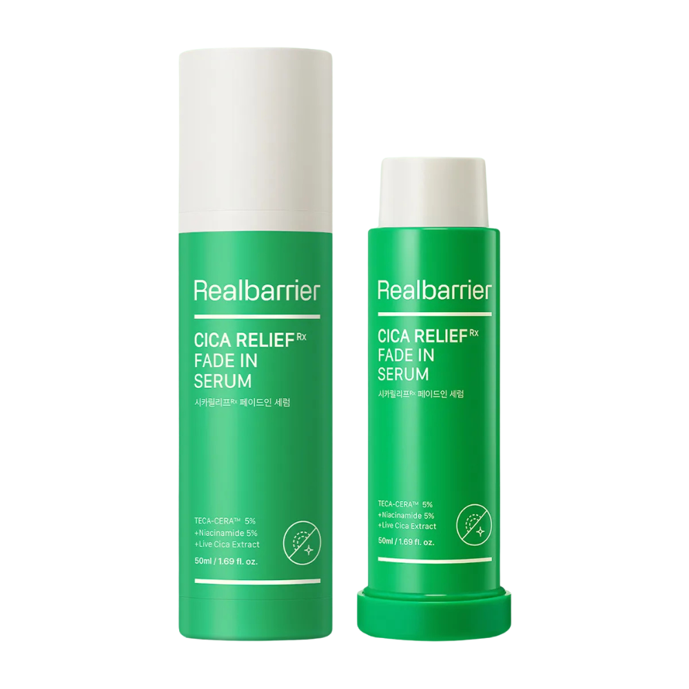 Real Barrier Real Barrier Cica Relief Rx Fade-In Serum 50ml (Main Product + Refill) - soothing - front bottle shot