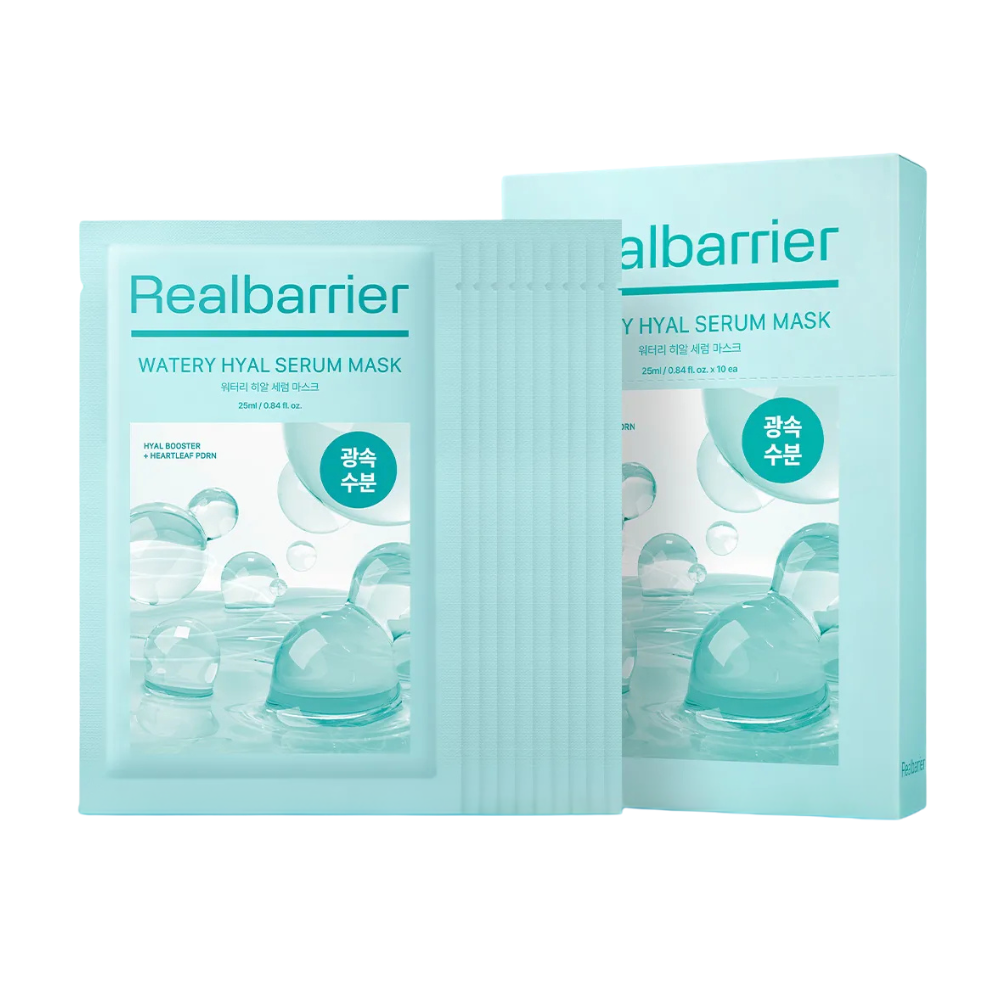Real Barrier Real Barrier Watery Hyal Serum Mask 25ml X 10 sheets - hydrating - front bottle shot